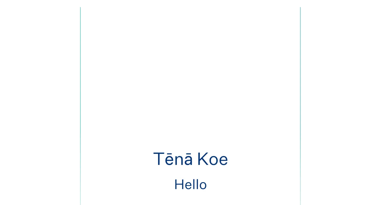 The Human Rights Commission website's loading screen, with 'Tēnā Koe' and 'Hello' centred on a mostly blank white page.